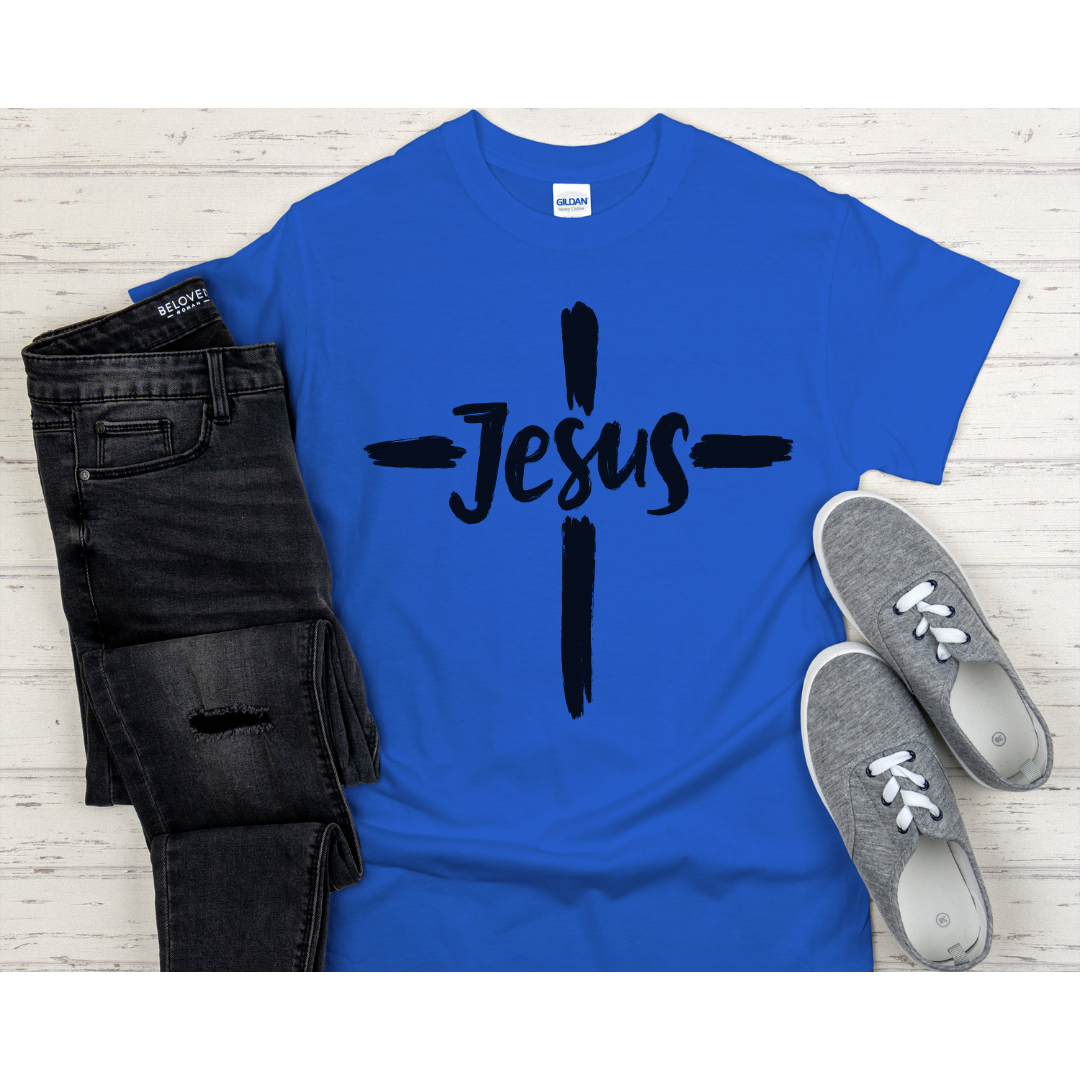 Jesus Cross T Shirt Long Sleeve Sweatshirt Hoodie Blessed Peach