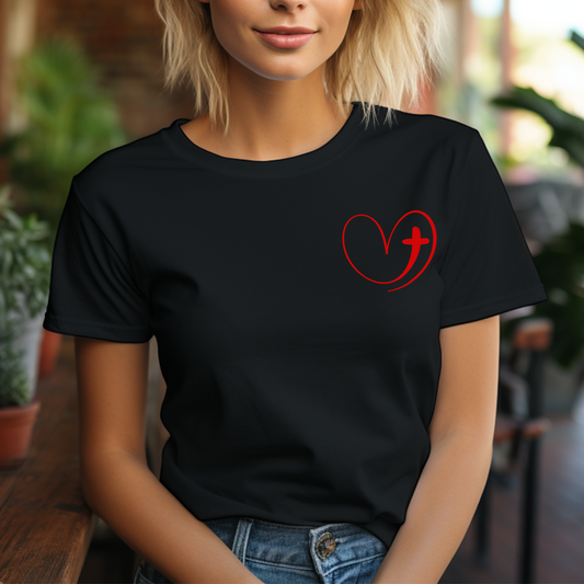 Simple Heart With Cross T-Shirt/Long Sleeve/Sweatshirt/Hoodie